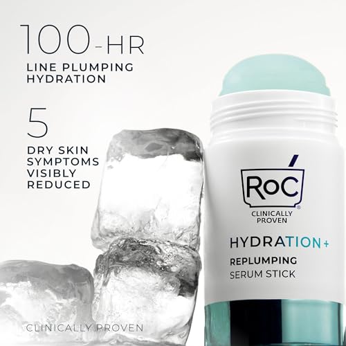 RoC Hydration+ Replumping Serum Stick, Fragrance-Free, Hydrating And Cooling Hyaluronic & Peptide Formula To Boost Elastic...