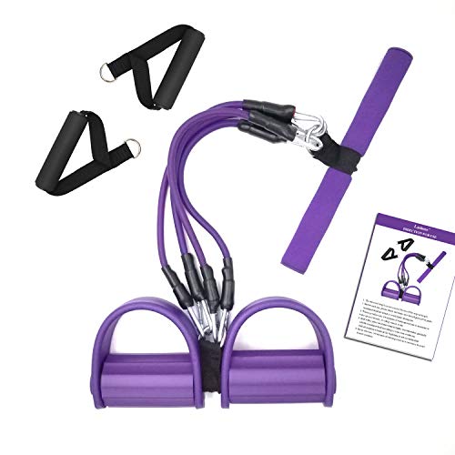 Pedal Resistance Band, 4-Tube Elastic Pull Rope, Sit-up Equipment, Yoga Strap Bodybuilding Expander, Exercise Bands, Fitne...