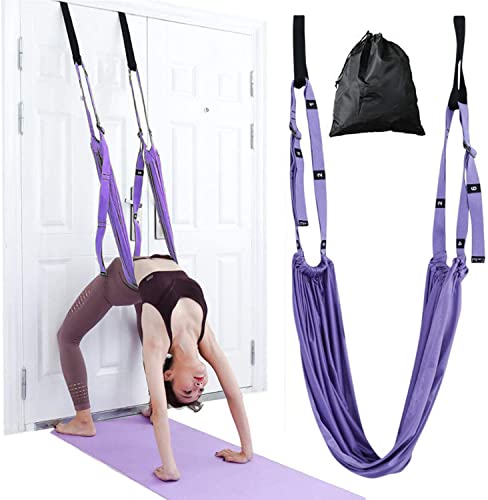 Yoga Stretching Strap, Adjustable Height Leg Stretcher Waist Back Stretch Band Aerial Yoga, Anti-gravity Inversion Exercis...