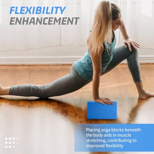2025 Yoga Blocks 2 Pack, EVA Foam Yoga Block Supportive Latex-Free, Non-Slip Exercise Blocks, Yoga Accessories for Pilate...