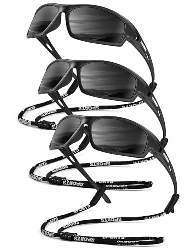 QALLY Polarized-Sunglasses-Men Sports Mens-Sunglasses: Sun-Glasses with UV Protection for Fishing Driving Running Cycling