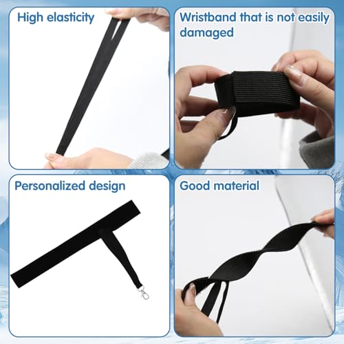 CYUXING 4Pcs Sports Winter Ski Gloves Elastic Wrist Strap, Snowboarding Accessories for Men, Safety Straps Supplies with K...