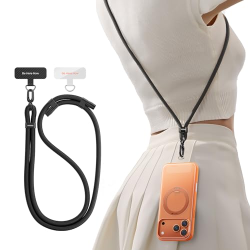 TORRAS Phone Lanyard Crossbody with 2 Phone Tabs, Adjustable Anti Theft Phone Strap for All Phones, Premium Metal Buckles,...