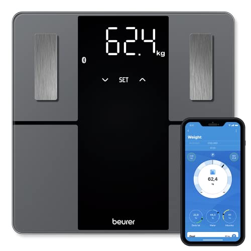 Beurer BF500 Smart Body Analysis Scale with Bluetooth & App, Accurate Digital Diagnostic Scale Measures Body Fat, Muscle M...