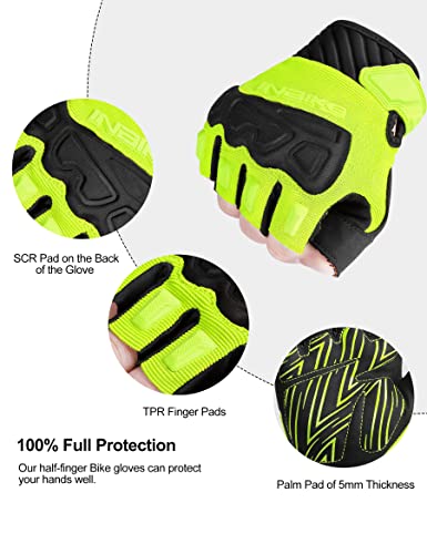INBIKE Fingerless Cycling Gloves Breathable Protective for Road Mountain Bike MTB Riding