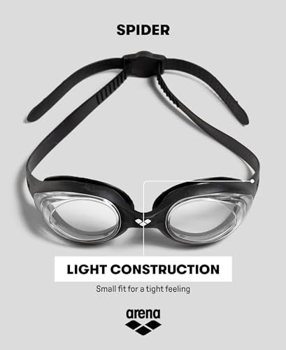 ARENA Unisex Adult Spider Swimming Goggles for Beginners Men and Women Fitness Swimming Anti Fog Non-Mirror Lens No Leak Seal