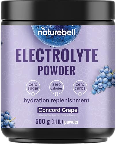 NatureBell Electrolytes Powder No Sugar, 500g (76 Servings) | Keto Fast Hydration Powder, Carnivore-Friendly Electrolyte –...