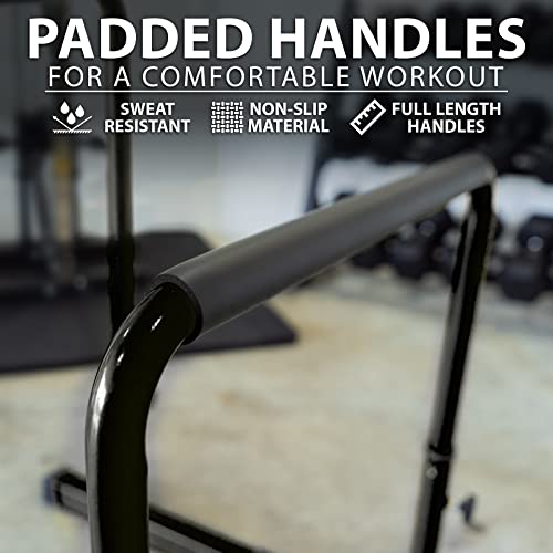Synergee Dip Bar. Adjustable Dip Station from 30” – 39” for Dips, Inverted Pull Ups. Max capacity 400 lbs. Portable Dip St...