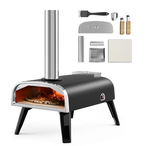 aidpiza Pizza Oven Outdoor 12" Wood Fired Pizza Ovens Pellet Pizza Stove for outside, Portable Stainless Steel Pizza Oven ...