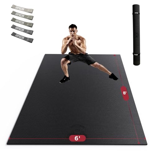 HAPBEAR Extra Large Exercise Mat-7'x5'/6'x8'/6'x9'/6'x10'/6'x12'x8mm(1/3 inch),Non-Slip, Ultra Durable, Thick Workout Mats...