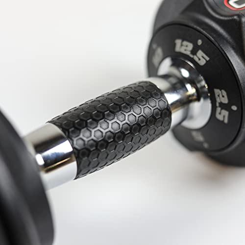 CAP Barbell 12.5 lb Pair ADJUSTABELL Adjustable Dumbbell with Contoured Full Rotation Handle, Honeycomb Design, Chrome