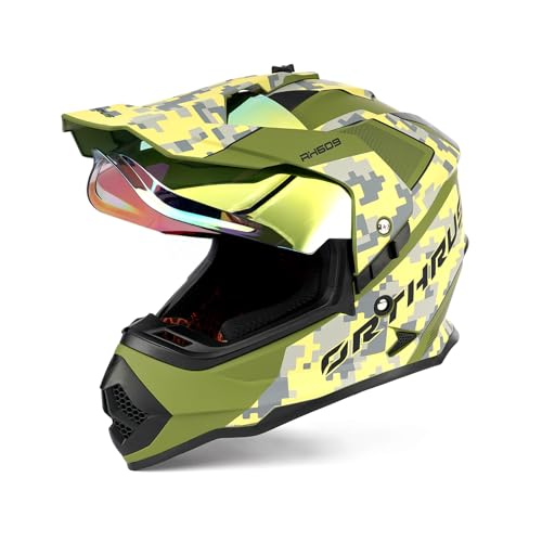 Orthrus Youth Kids Motorcycle Helmet, DOT Certified Full Face Dirt Bike Helmets for Off-Road ATV Street Riding Motocross B...