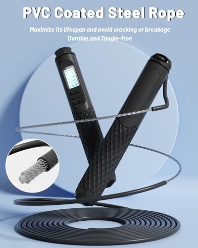 nonogo Cordless Jump Rope with Counter for Fitness - Adjustable Smart Skipping Rope For Men Women Kids Outdoor Speed Boxin...