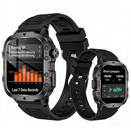 CEMASGE Blood Pressure Watch for Men, IP68 Waterproof Blood Pressure Watch, 1.96" High-Resolution Touch Screen Smart Fitne...