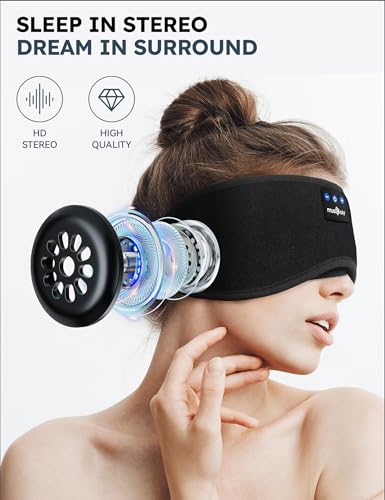 MUSICOZY Sleep Headphones, Bluetooth 5.4 Sleep Mask Headband Headphones Sleeping Eye Mask, Wireless Music Earbuds Earphone...