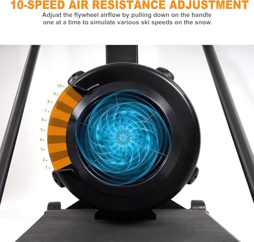 Fitvids Ski Training Machine, Wind Resistance Skiing Exercise Equipment with LCD Display, Home Gym Indoor Cardio Training