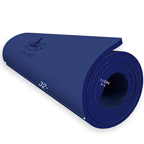 Hatha Yoga Extra Thick TPE Yoga Mat - 72"x 32" Thickness 1/2 Inch -Eco Friendly SGS Certified - With High Density Anti-Tea...