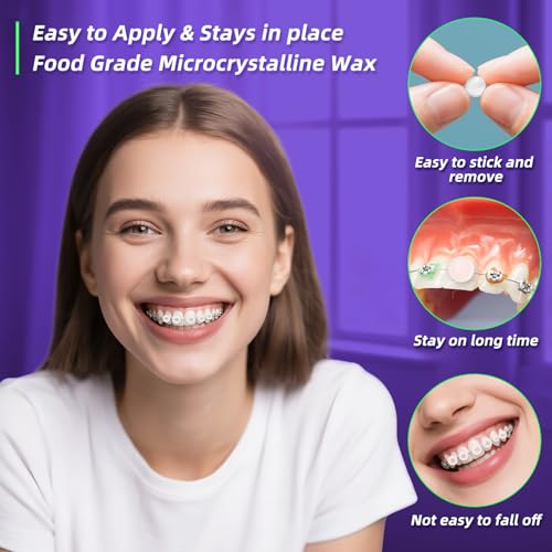 RIZUKO Orthodontic Wax for Braces - 240 Dental Wax Dots | Hygienic Individual Wraps, Mint Flavor