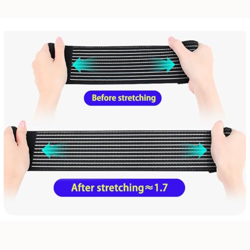 Extra Long Elastic Knee Wrap Compression Bandage Brace Support for Legs, Plantar Fasciitis, Stabilising Ligaments, Joint P...