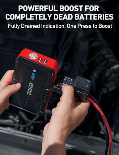 AstroAI S8 Car Battery Jump Starter, Car Jumper Starter Battery Pack for Up to 6.0L Gas & 3.0L Diesel Engines, 12V Portabl...
