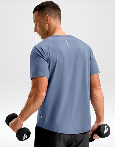 Soothfeel Mens Workout Shirts Quick Dry Athletic Running T-Shirts Short Sleeve Cooling Moisture Wicking Gym Active Tee Tops