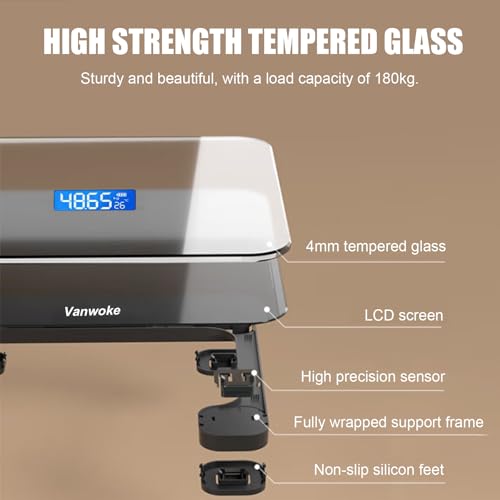 Smart Scale for Body Weight Digital Bathroom Scale with Temperature Indication Corner Design Highly Accurate Body Weight S...