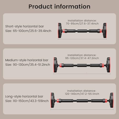 ATHSPO Doorway Pull Up Bar, Adjustable Door Frame Pull-Up & Chin-Up Bar for Upper Body Home Gym Workouts