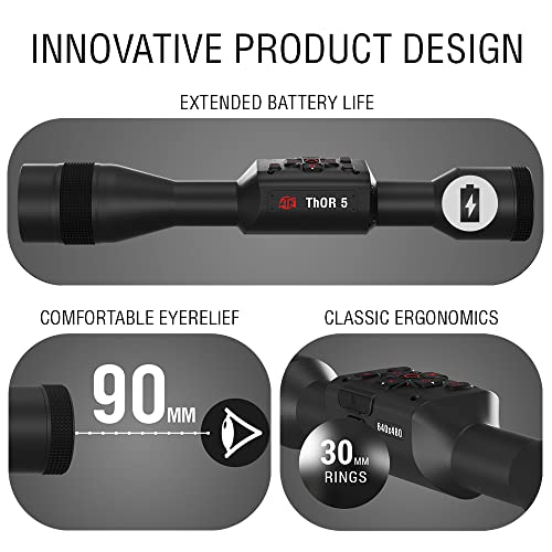 ATN Thor 5 Smart HD Thermal Scope w/Ultra Sensative Gen 5 Sensor, Video Rec, Built in LRF, Ballistic Calculator, RAV