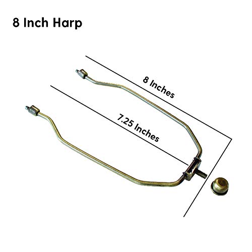 I Like That Lamp Complete Lamp Harp Set, 8in Antique Brass, 2 Pack, Includes Harp, Saddle Holder Base & Finial