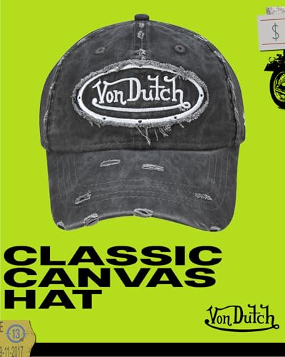 Von Dutch Men & Womens Baseball Caps - Breathable Adjustable Snapback Soft Cotton Canvas Curved Brim Vintage Hat