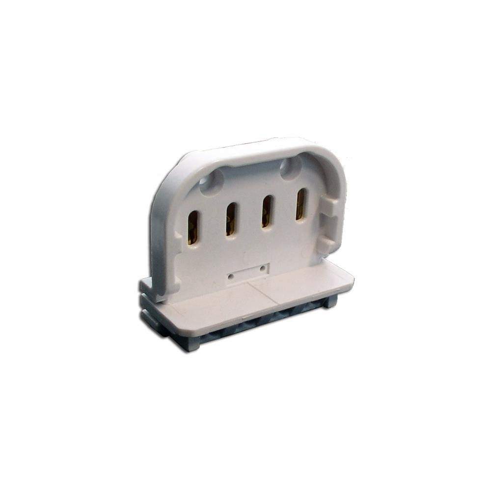 Leviton 13452 Fluorescent Medium Bi-Pin Socket, 18/24/36W, 660W 600V, White, Viton Material