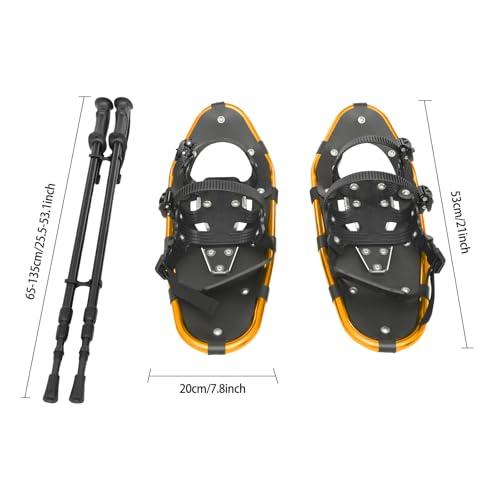 Winter Snowshoe Set, Inch Snow Shoe Adjuatable Trekking Poles and Carrying Bag Sets, Lightweight Aluminum Snowshoes Sport ...
