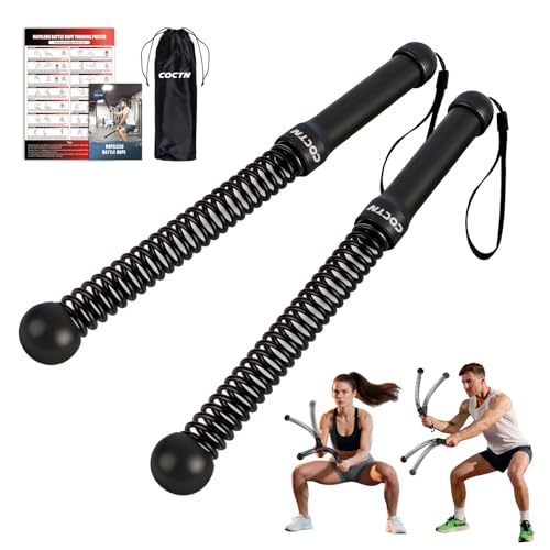 Weighted Ropeless Battle Ropes, Heavy Duty Portable Cordless Battle Ropes for Home Gym with Poster, Workout Exercise Rope ...
