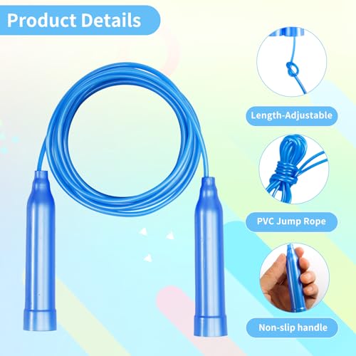 Erinnmy Kids Jump Rope,7.2 ft Colorful Outdoor Jump Ropes,Plastic Jumping Ropes,Adjustable Skipping Rope for Kids Party Fa...