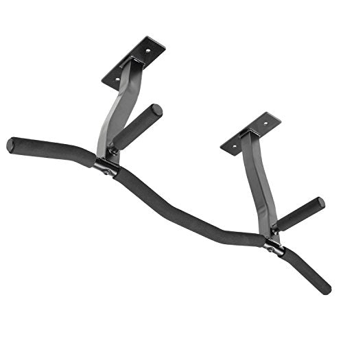 Ceiling Mount Pull Up Bar with Reversible Risers for 16 and 24 Inch Joists with Optimum Grip Spacing by Ultimate Body Press