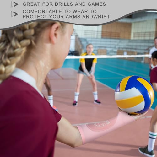 Yinder 3 Pairs Sports Volleyball Arm Sleeves for Youth Volleyball Wrist Guard Protection Pads and Thumbhole