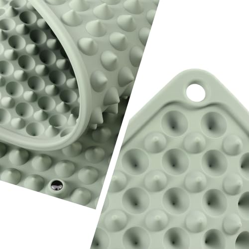 HWXQJJHONEY Portable Feet Acupressure Mat,Foldable Silicone Foot Massager Mat with Dual-Side Usage,Pressure Point Massage ...
