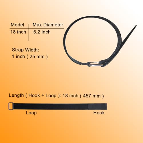 VIGAER 18 inch Extend Cable Strap and Adjustable Securing Strap with Buckle - 12 PCS Reusable Hook and Loop Fastening Nylo...