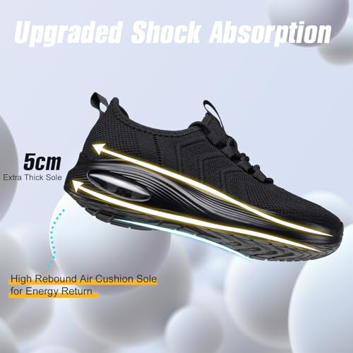 Rollstep Wide Toe Box Shoes Women Extra Wide Width Sneakers Air Cushion Road Running Shoes Ultra Light Tennis Gym Workout ...