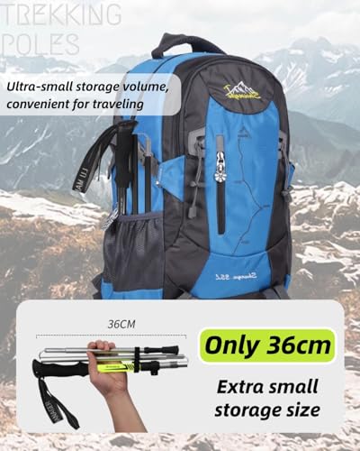 TianfuSpanda Trekking Poles Collapsible 2 Pack, 7075 Aluminum Alloy Hiking Poles, Adjustable 45"-53" with Anti-Shock EVA G...