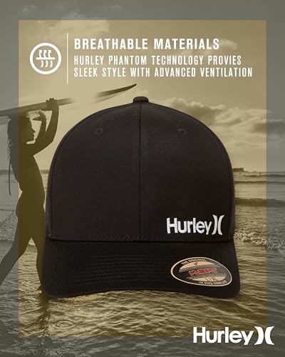 Hurley mens One & Only Corp Flexfit Perma Curve Bill Baseball Hat