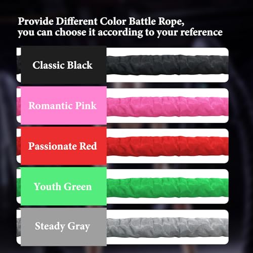 Battle Ropes Black Workout Rope 1 inch Battle Ropes for Home Gym 30ft Exercise Ropes for Working Out Heavy Ropes for Exerc...