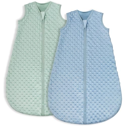 Yoofoss Fleece Baby Sleep Sack 6-12 Months with Plush Dots, TOG 1.5 Baby Wearable Blanket with 2-Way Zipper, Cotton Toddle...