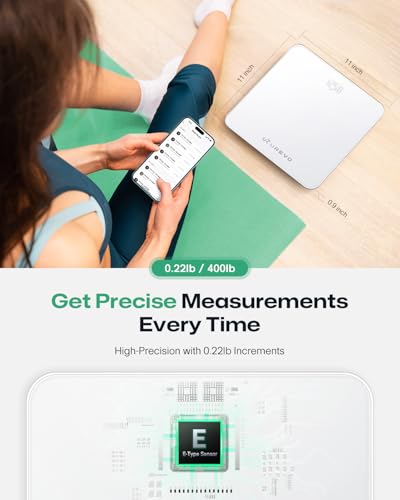 UREVO Smart Scale for Body Weight & BMI Tracking Sync with App, Digital Bathroom Scale with LED Display, Highly Accurate W...