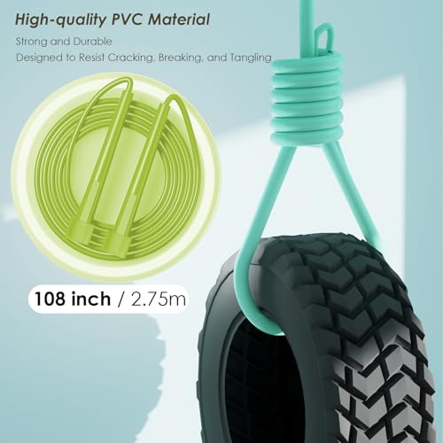 POCFOINY 2 Pack Jump Rope for Fitness, Speed Rope Skipping Rope for Men, Kids and Women, Jumping Rope for Workout, Tangle-...
