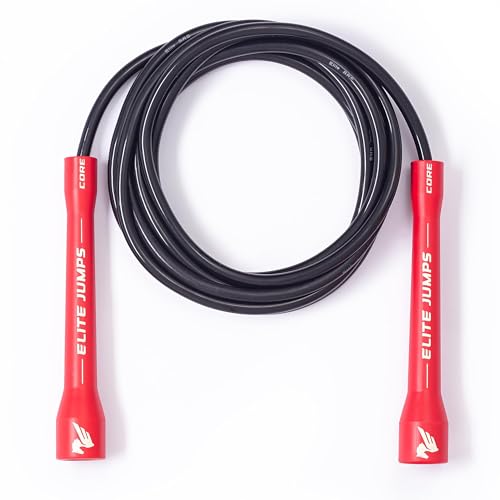 Elite Jumps Core Jump Rope - Indoor/outdoor adjustable jump rope for Training and Fitness - 6mm PVC Skip Rope for Fitness...