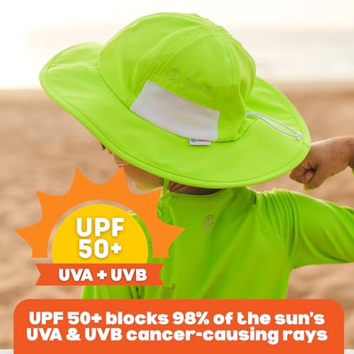 SwimZip Wide Brim Sun Hat | UPF 50+ Protection for Baby, Toddler, and Kids