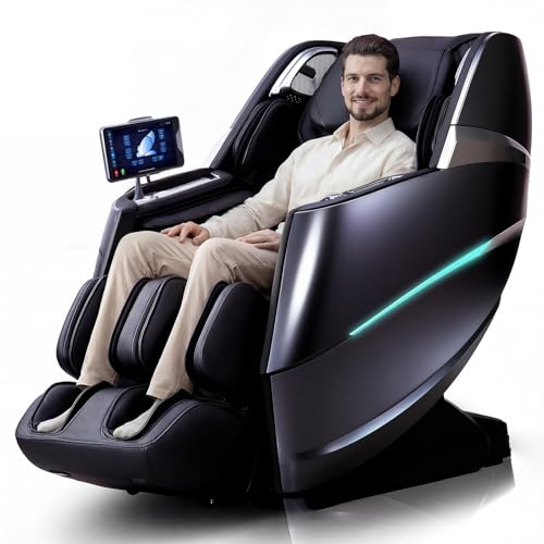 HealthRelife 4D Massage Chair Full Body Zero Gravity Recliner - 55“ SL-Track,20 Auto Modes,11 Massage Technique,40 Airbags...