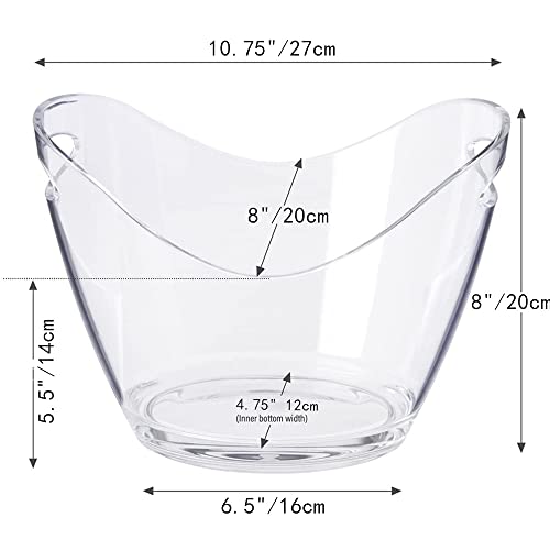 Wine Chiller & Party Beverage Tub， Clear Acrylic Food Grade Ice Bucket, 3.5LiterStorage Tub, See Through ice Tub Champagne...