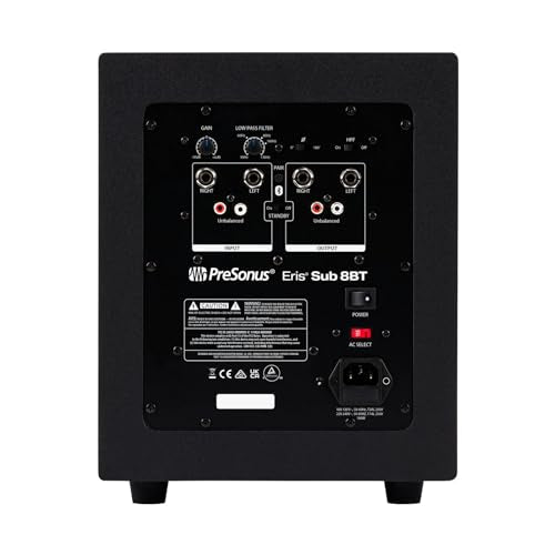 PreSonus Eris Sub 8BT — 8" Inch Powered Subwoofer, Powered Sub, Active Subwoofer, Wireless, Bluetooth, Home Audio, Bass Sp...